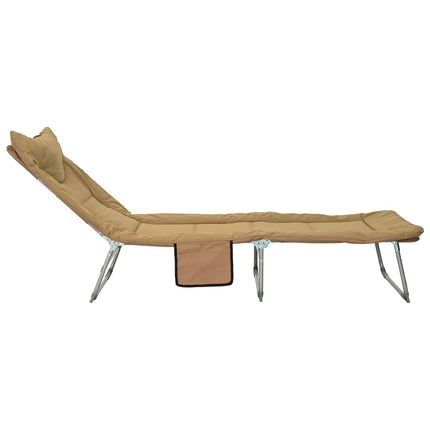 Sammenklappelig solstol med pude 2 stk. Beige