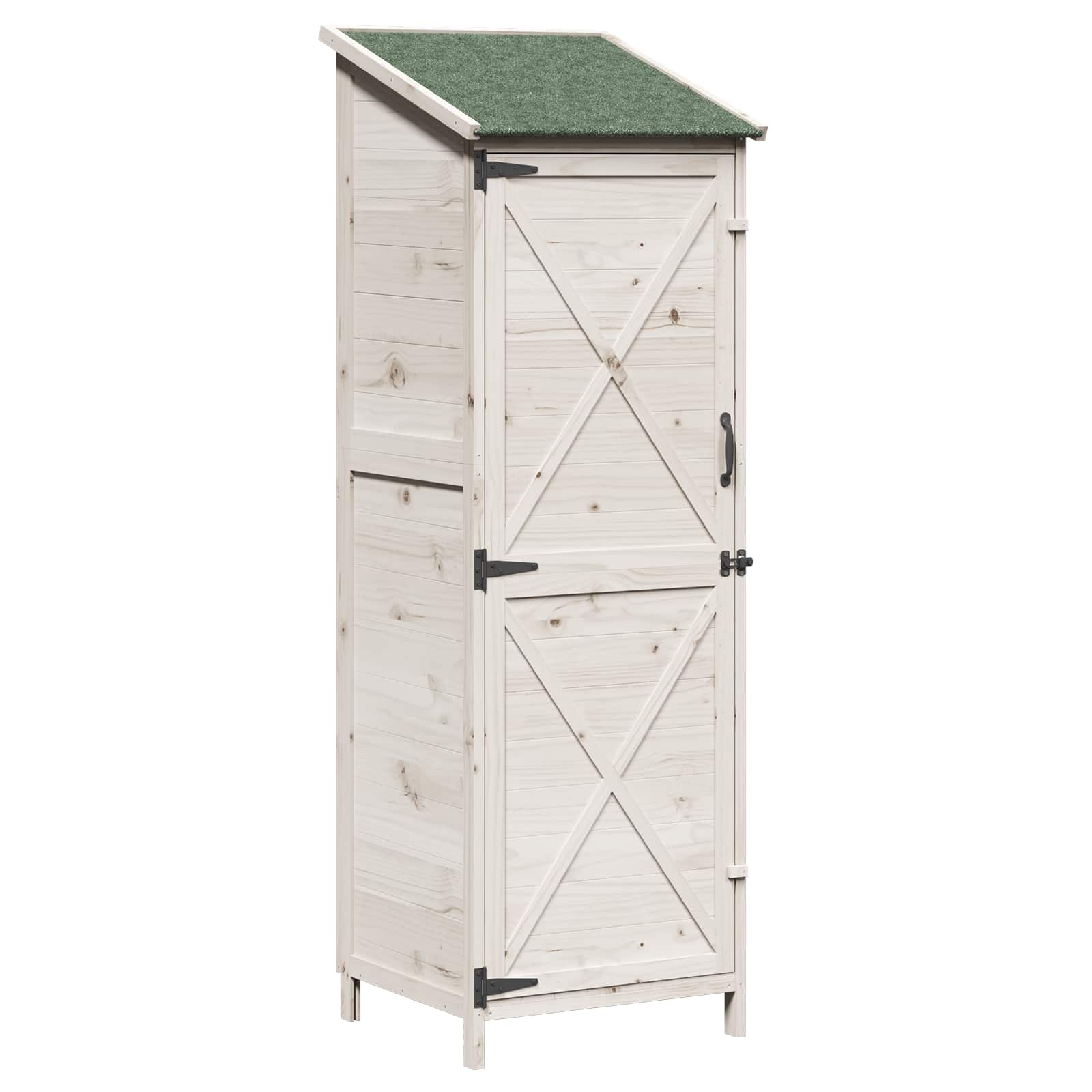 Have Skur med tag Hvid 59,5 x 56 x 176,5 cm Massivt Fyrretræ