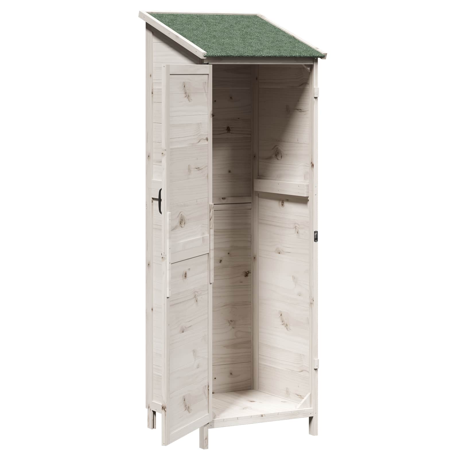 Have Skur med tag Hvid 59,5 x 56 x 176,5 cm Massivt Fyrretræ