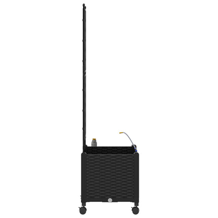 Havekrukke med vanding og hjul Sort 40 x 40 x 148 cm PP
