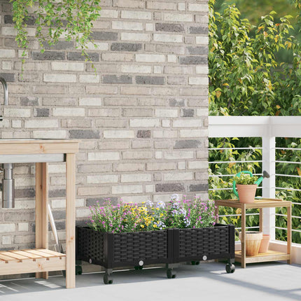 Havekrukke med hjul Sort 80 x 40 x 29 cm PP
