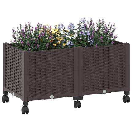 Havekrukke med hjul Brun 80 x 40 x 44 cm PP