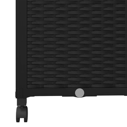 Haveplantekasse med espalier og hjul Sort 80 x 40 x 146 cm PP