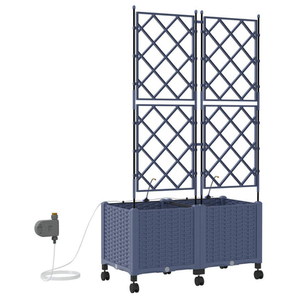 Havekrukke med vanding og hjul 2 stk. Grå 80 x 40 x 148 cm PP