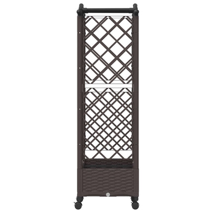 Hævet Bed med Trellis og Tag Brun 124 x 40 x 129 cm PP