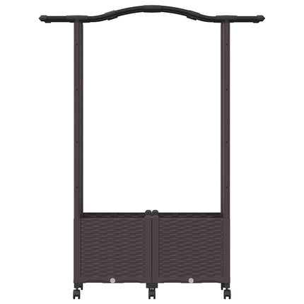 Hævet Bed med Trellis og Tag Brun 125 x 40 x 144 cm PP