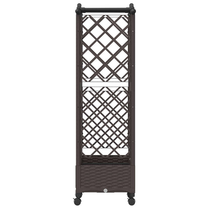 Hævet Bed med Trellis og Tag Brun 124 x 40 x 129 cm PP