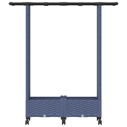 Hævet Bed med Trellis og Tag Grå 122,5 x 40 x 127 cm PP