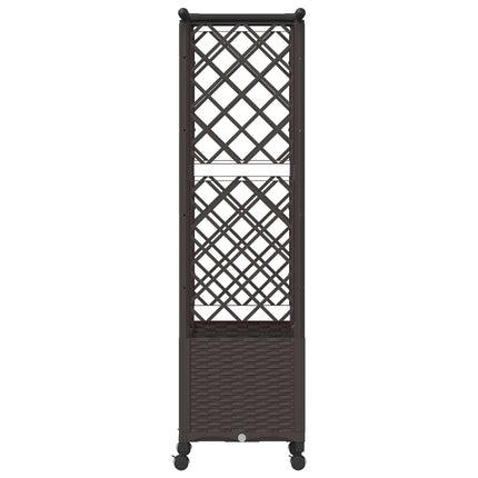 Hævet Bed med Trellis og Tag Brun 124,5 x 40 x 142 cm PP