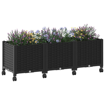 Havekrukke med hjul Sort 120 x 40 x 44 cm PP