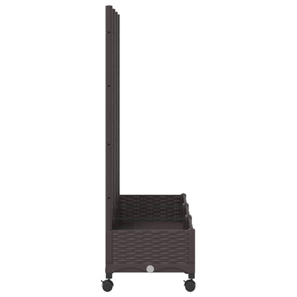 Haveplantekasse med espalier og hjul Brun 120 x 40 x 131,5 cm