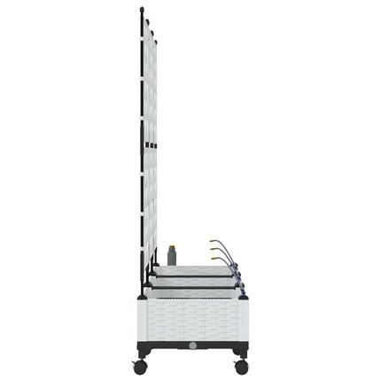 Havekrukke med vanding og hjul 3 stk. Hvid 120 x 40 x 132 cm PP