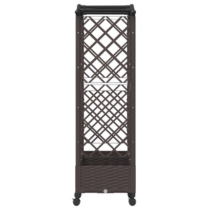Hævet bed med espalier og hjul Brun 169 x 40 x 129 cm PP