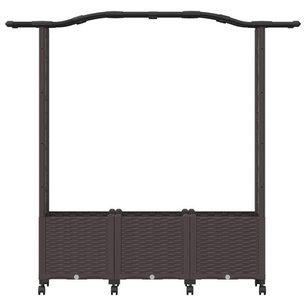 Hævet Bed med Trellis og Tag Brun 164 x 40 x 144 cm PP