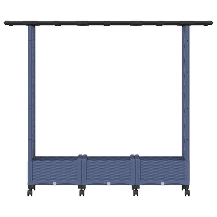 Hævet Bed med Trellis og Tag Grå 164 x 40 x 127 cm PP