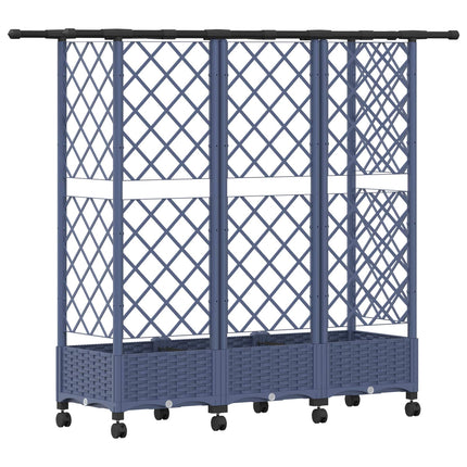 Hævet Bed med Trellis og Tag Grå 164 x 40 x 127 cm PP