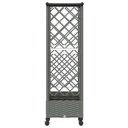 Hævet Bed med Trellis og Tag Lysegrå 164 x 40 x 127 cm PP