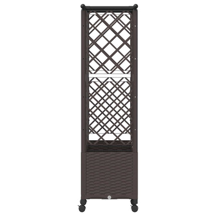 Hævet Bed med Trellis og Tag Brun 163,5 x 40 x 142 cm PP