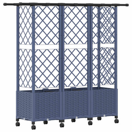 Hævet Bed med Trellis og Tag Grå 163,5 x 40 x 142 cm PP