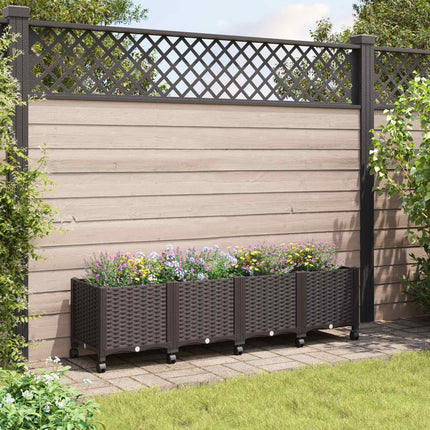 Havekrukke med hjul Brun 160 x 40 x 44 cm PP
