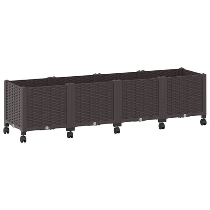 Havekrukke med hjul Brun 160 x 40 x 44 cm PP