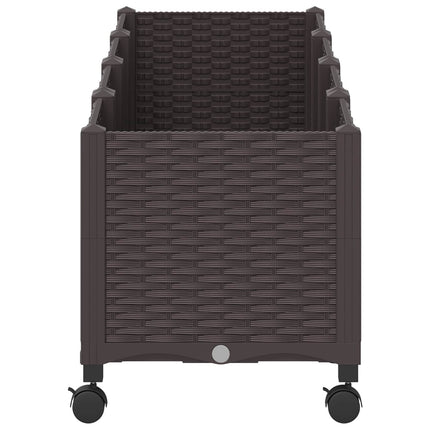 Havekrukke med hjul Brun 160 x 40 x 44 cm PP