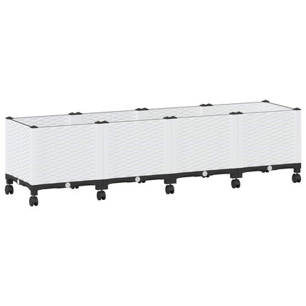 Havekrukke med hjul Hvid 160 x 40 x 48 cm PP
