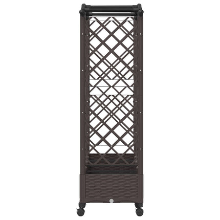 Hævet Bed med Trellis og Tag Brun 207 x 40 x 129 cm PP