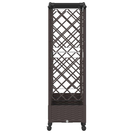 Hævet Bed med Trellis og Tag Brun 203,5 x 40 x 129 cm PP