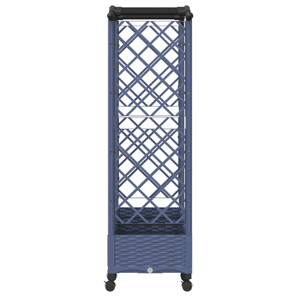 Hævet Bed med Trellis og Tag Grå 203,5 x 40 x 129 cm PP