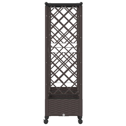Hævet Bed med Trellis og Tag Brun 203 x 40 x 127 cm PP