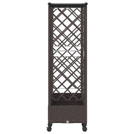 Hævet Bed med Trellis og Tag Brun 202,5 x 40 x 127 cm PP