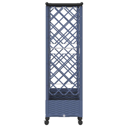 Hævet Bed med Trellis og Tag Grå 202,5 x 40 x 127 cm PP