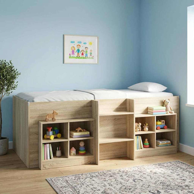 Børns høje sengestel 2 pcs Sonoma-eg 203 x 101,1 x 68,5 cm