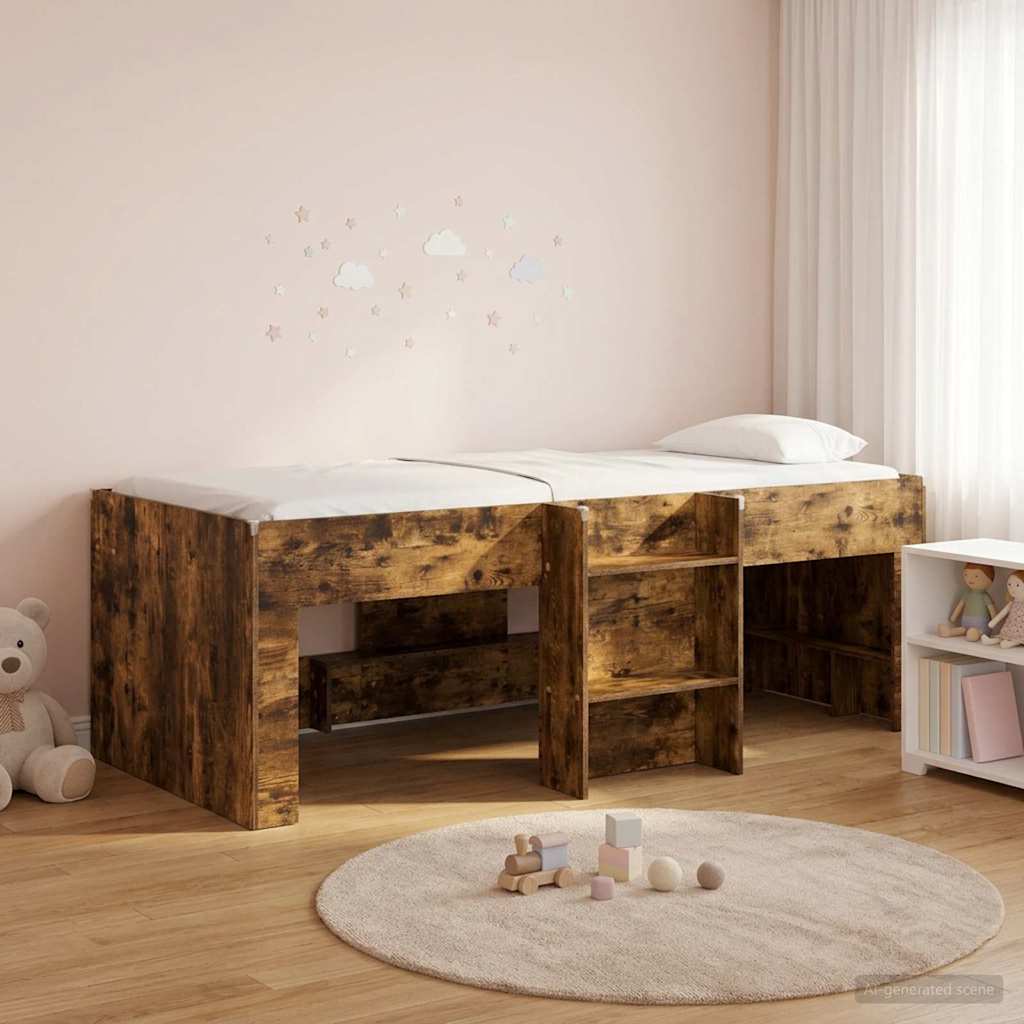 Børns høje sengestel 2 pcs Røget eg 203 x 101,1 x 68,5 cm