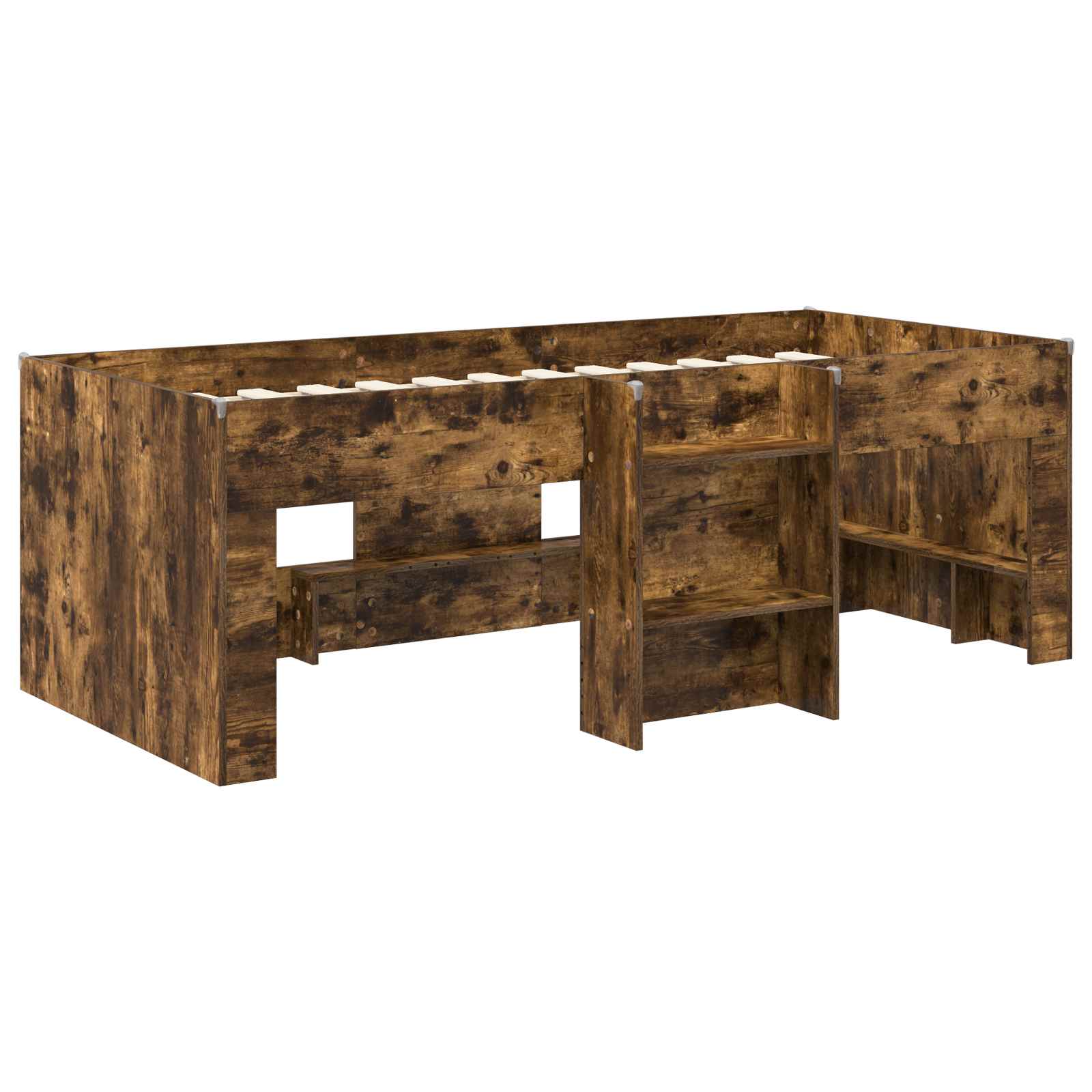 Børns høje sengestel 2 pcs Røget eg 203 x 101,1 x 68,5 cm