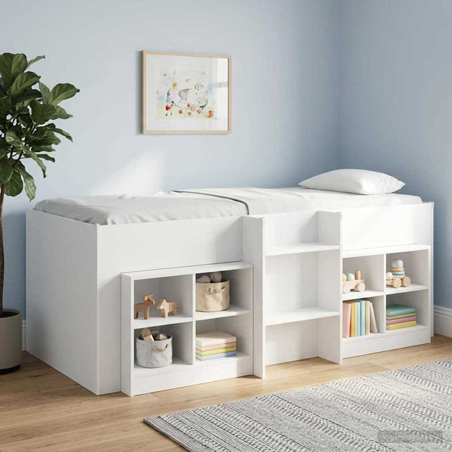 Børns høje sengestel 2 pcs Hvid 90 x 200 cm Konstrueret træ
