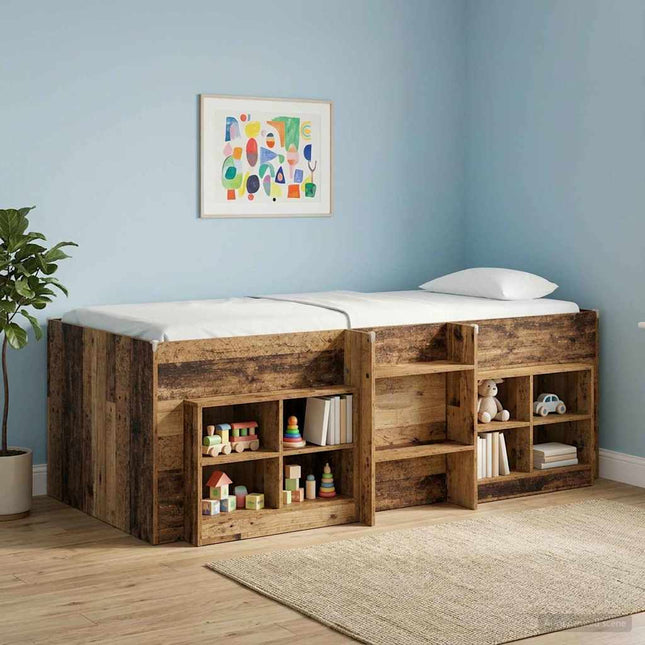 Børns høje sengestel Gammelt træ 90 x 200 cm Konstrueret træ