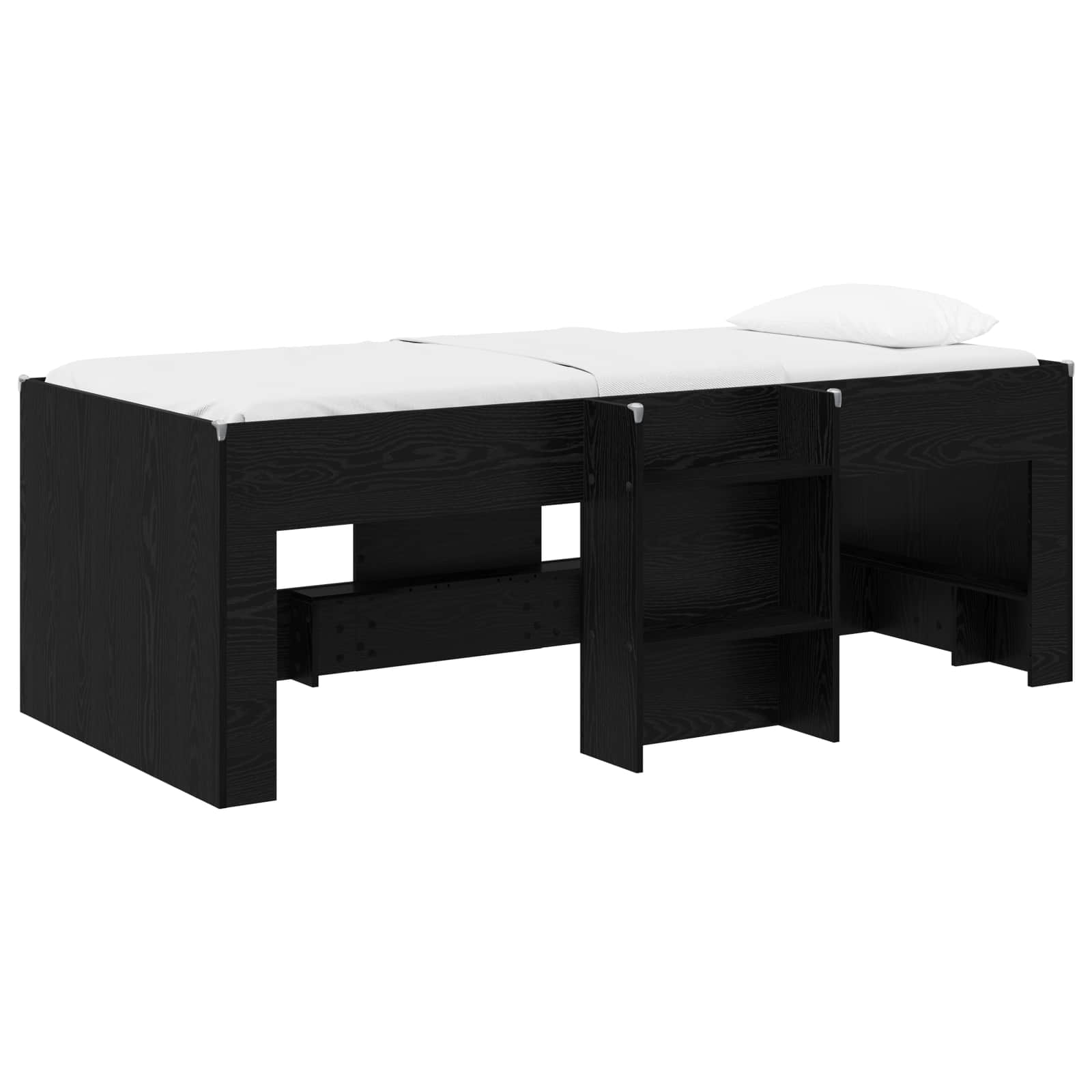 Børns høje sengestel 2 pcs Sort eg 98,5 x 200 cm