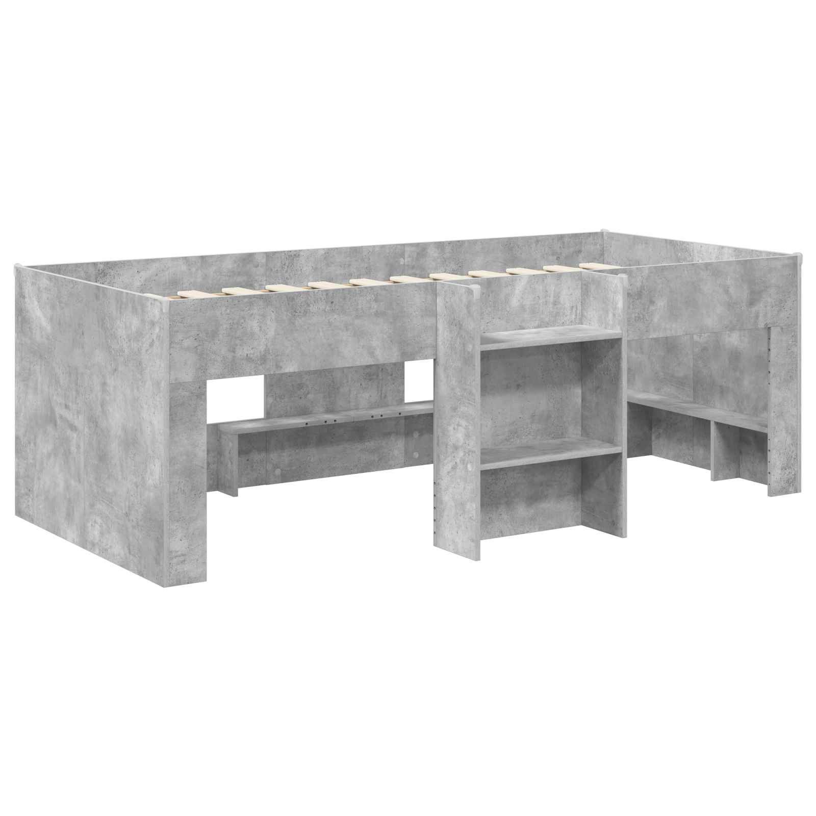 Børns høje sengestel 2 pcs Betongrå 98,5 x 200 cm