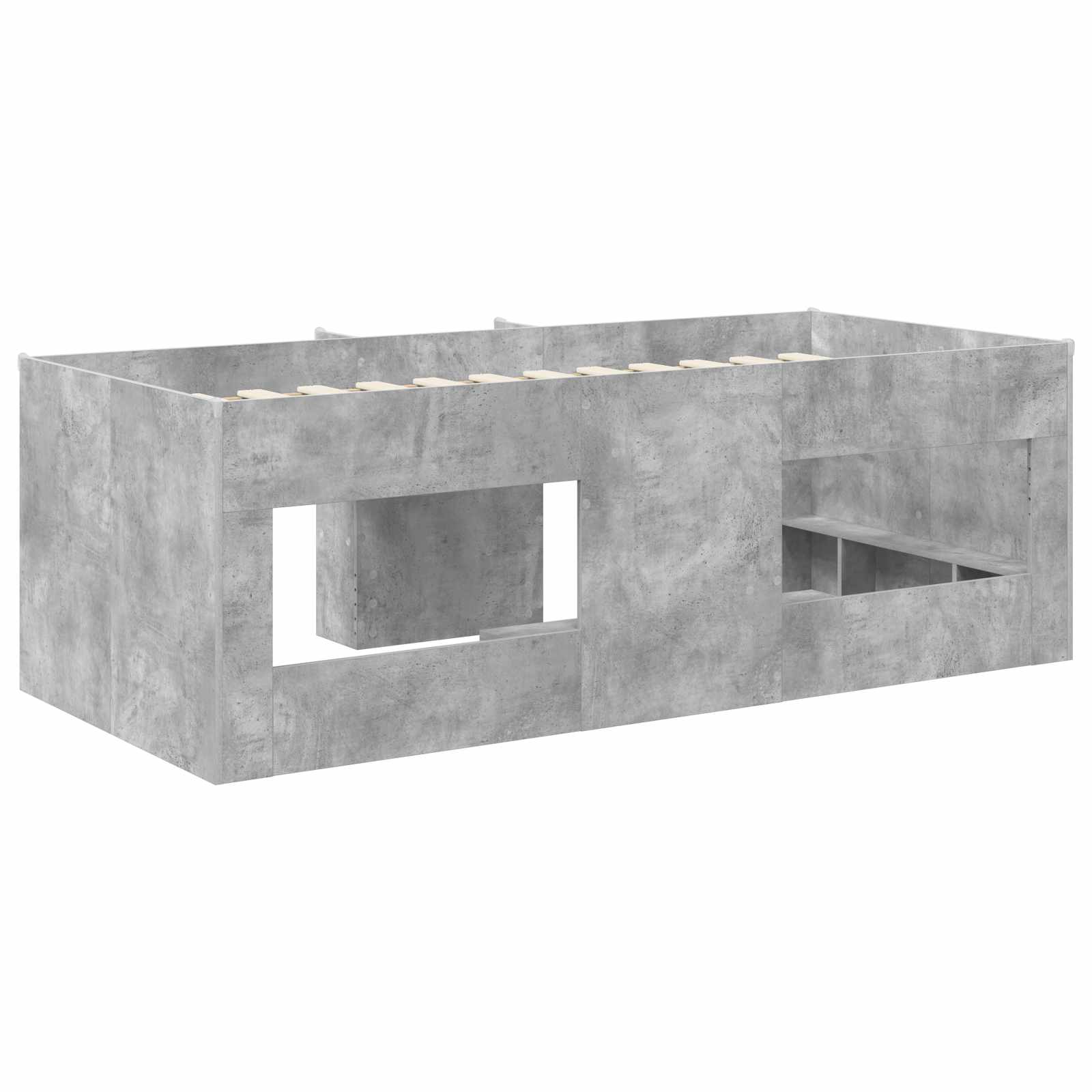 Børns høje sengestel 2 pcs Betongrå 98,5 x 200 cm