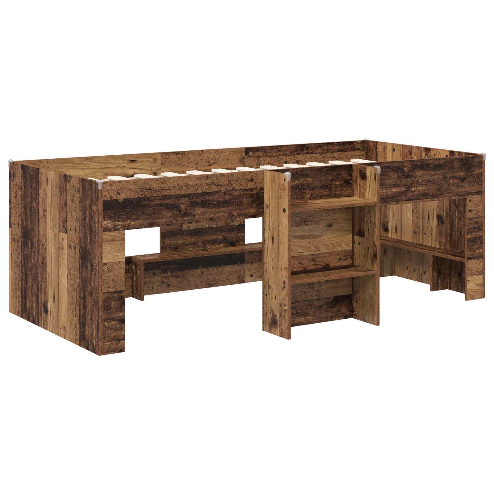 Børns høje sengestel 2 pcs Gammelt træ 98,5 x 200 cm