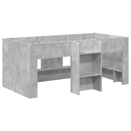 Børns høje sengestel Betongrå 80 x 160 cm Konstrueret træ