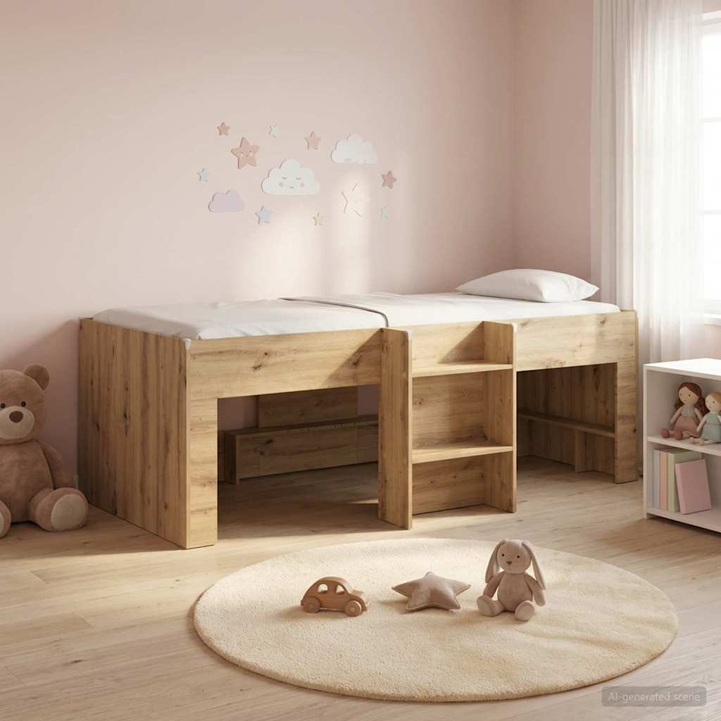 Børns høje sengestel 2 pcs Artisan-eg 90 x 190 cm