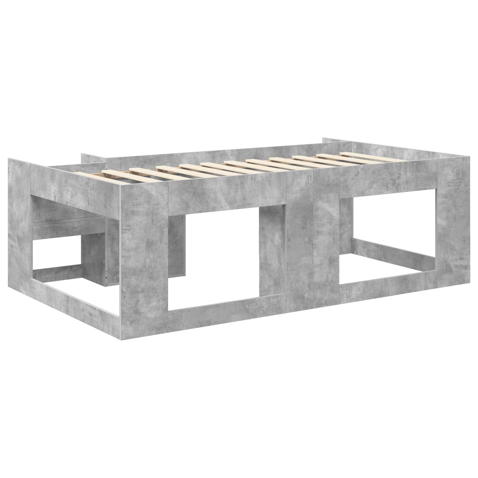 Børneseng med opbevaring Betongrå 90 x 190 cm Konstrueret træ