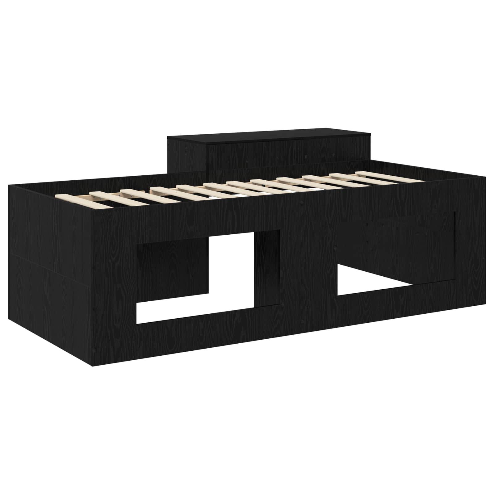 Børneseng med skrivebord Sort 90 x 200 cm Konstrueret træ