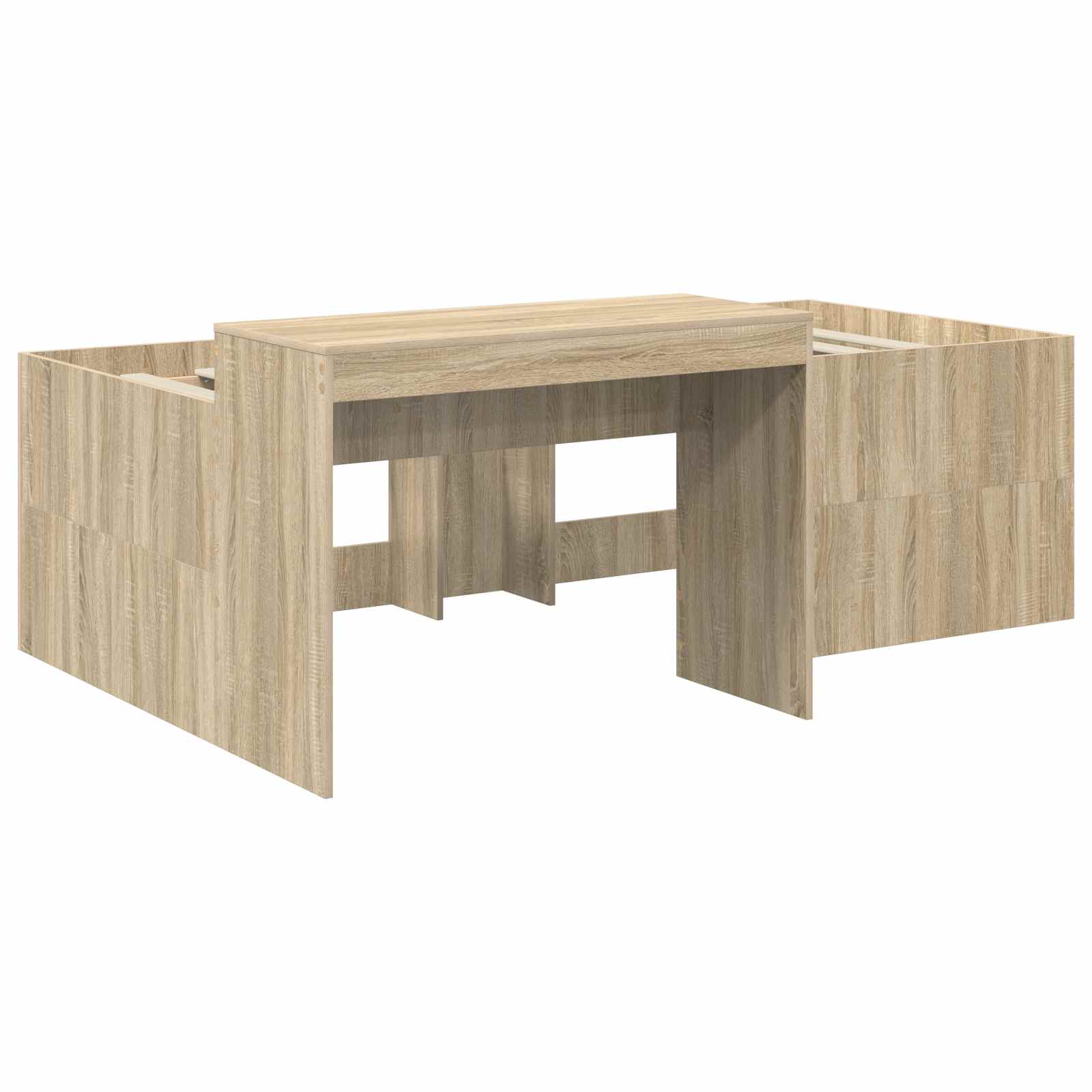 Børneseng med skrivebord Sonoma-eg 90 x 200 cm Konstrueret træ