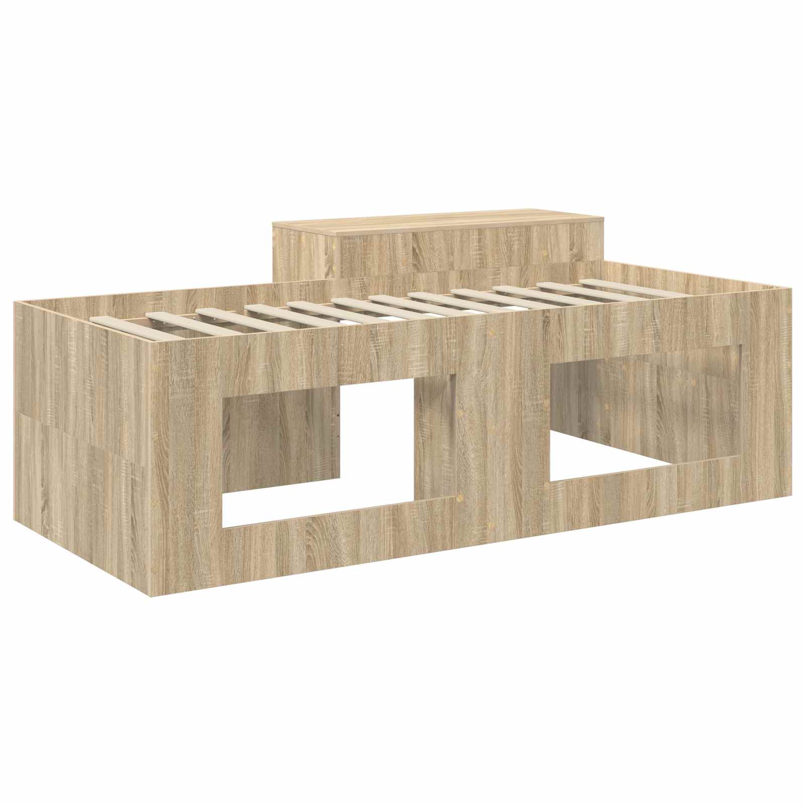 Børneseng med skrivebord Sonoma-eg 90 x 200 cm Konstrueret træ