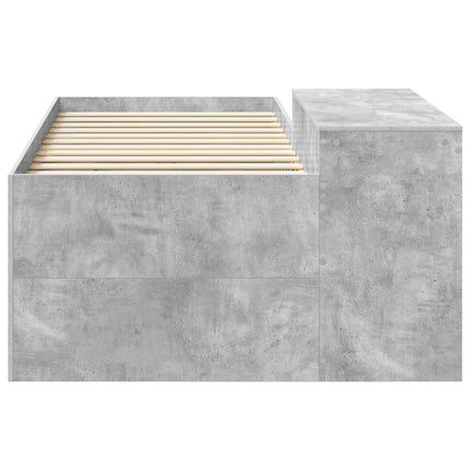 Børneseng med skrivebord Betongrå 98,5 x 200 cm Konstrueret træ