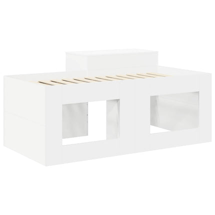 Børneseng med skrivebord Hvid 80 x 160 cm Konstrueret træ